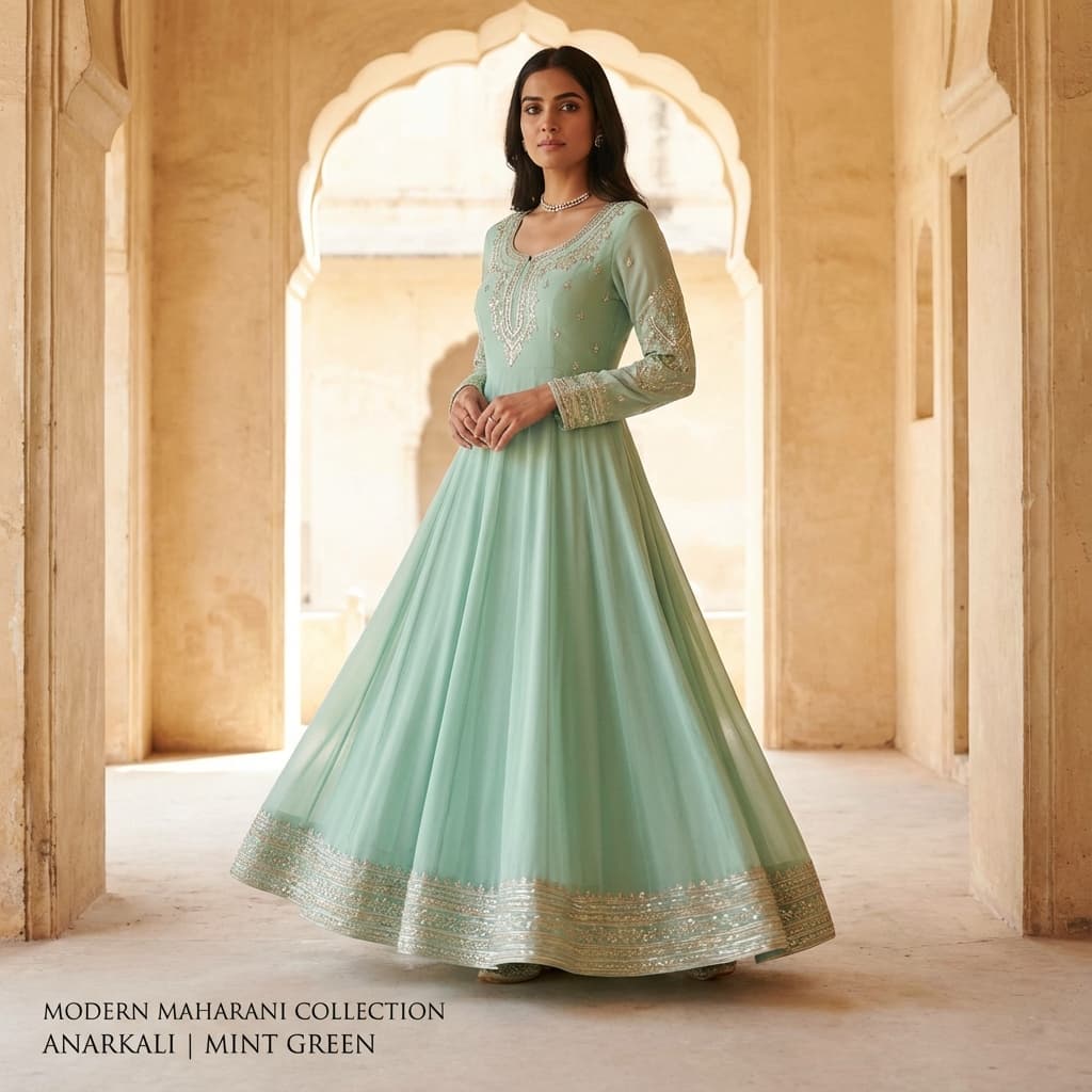 Mint Green Anarkali Gown