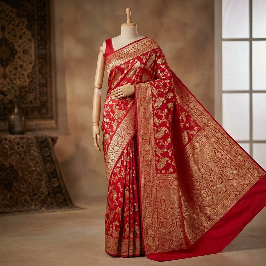 Red Banarasi Silk Saree