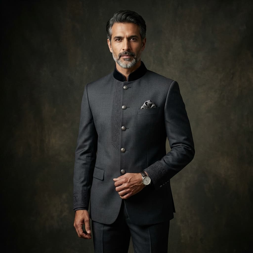 Charcoal Royal Bandhgala