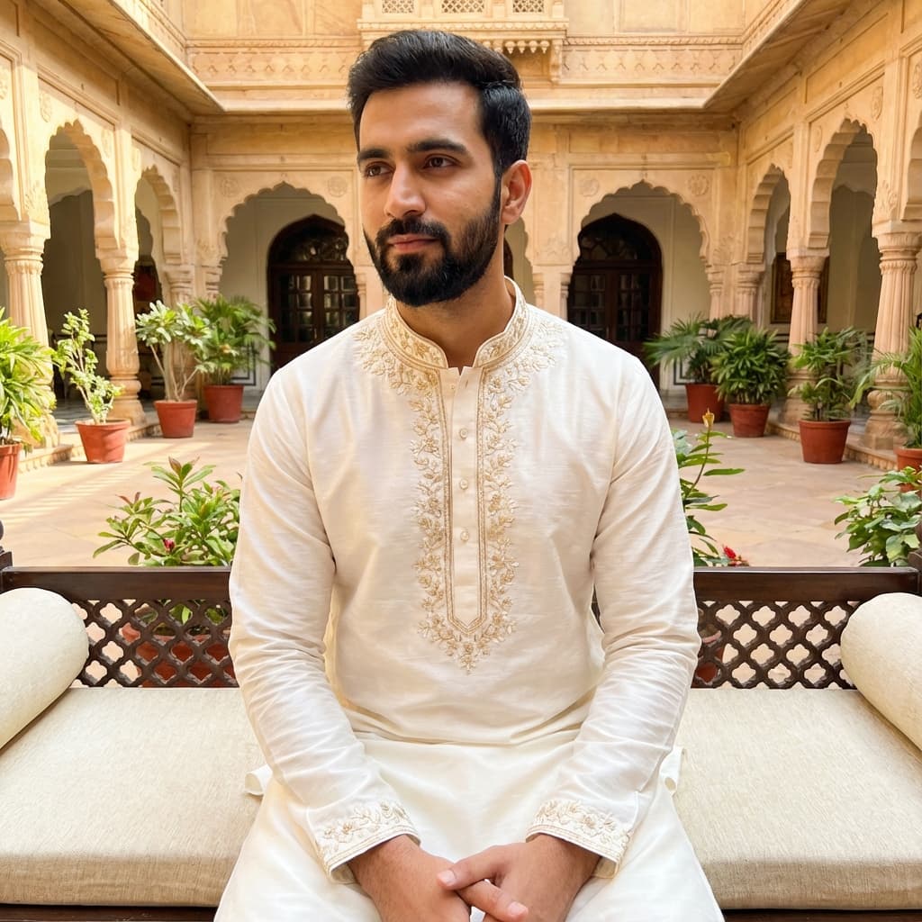Ivory Designer Kurta